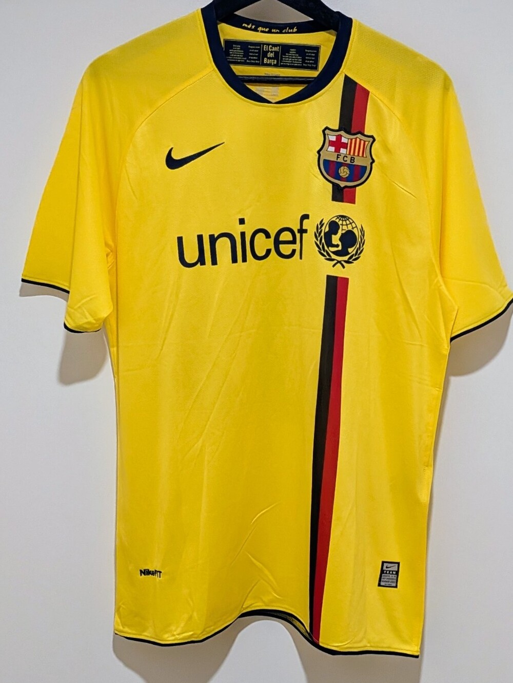 FC Barcelona Lionel Messi 2008/09 Away Yellow Retro Jersey